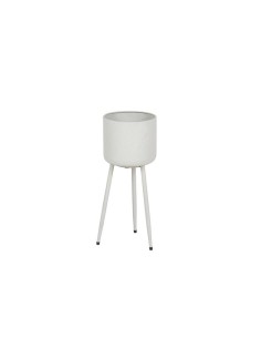 Macetero con patas de metal blanco grande