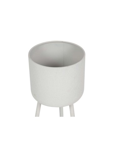 Macetero con patas de metal blanco grande