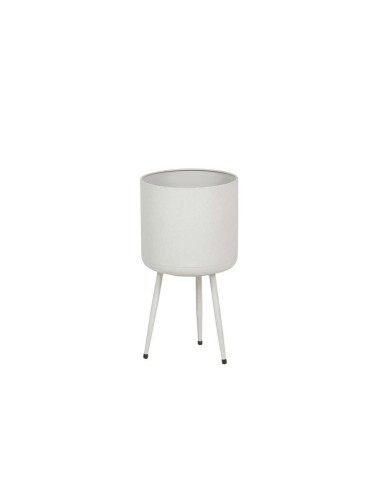 Macetero metal con patas blanco mediano