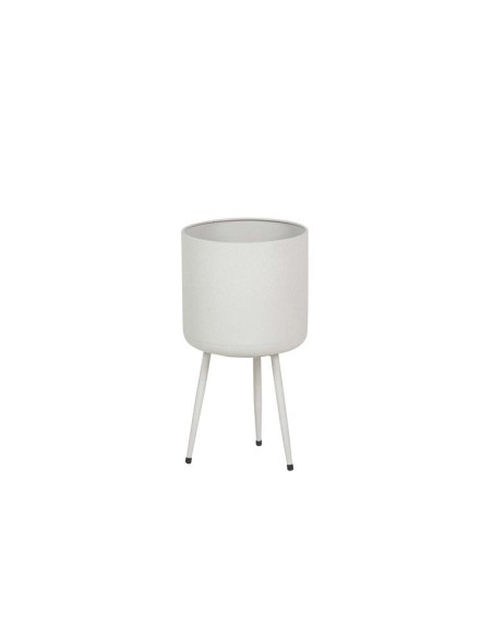 Macetero metal con patas blanco mediano