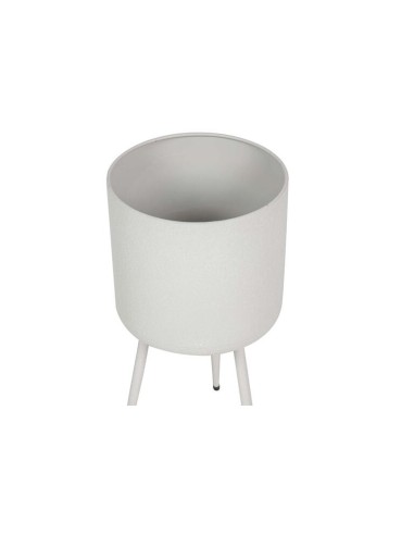 Macetero metal con patas blanco mediano
