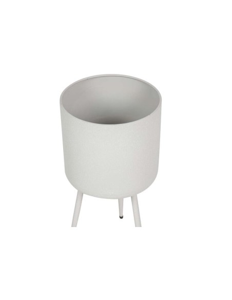 Macetero metal con patas blanco mediano