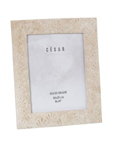 Portafoto Resina Blanco Oro 20x25