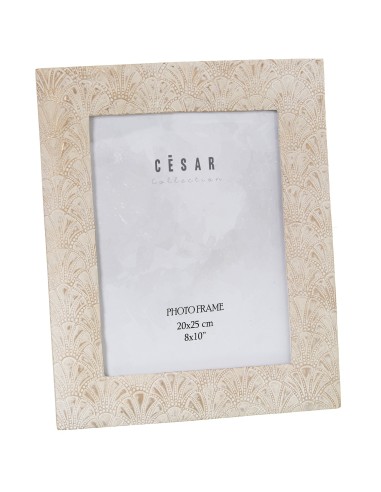 Portafoto Resina Blanco Oro 20x25