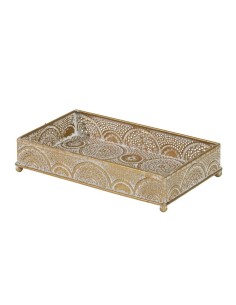 Bandeja de metal en oro envejecido