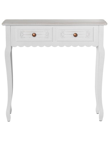 Mesa de entrada de madera color blanco decapé