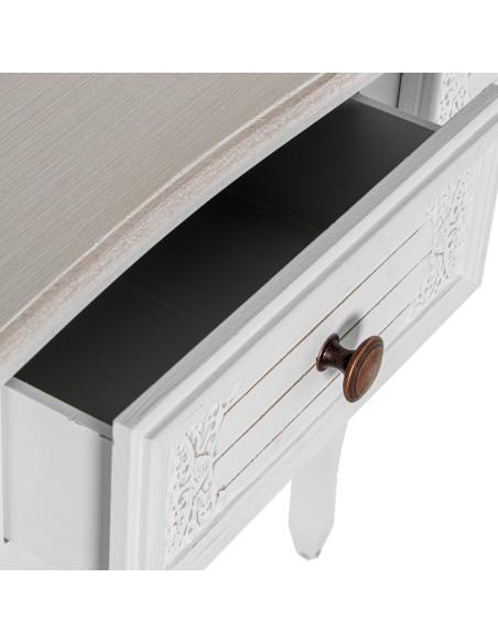 Mesa de entrada de madera color blanco decapé