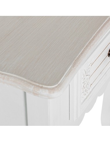 Mesa de entrada de madera color blanco decapé