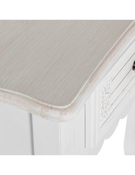 Mesa de entrada de madera color blanco decapé