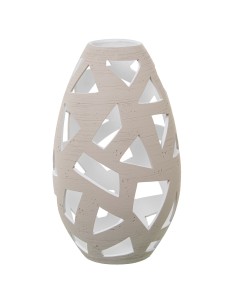 Jarrón Cerámica Crudo Rayado con agujeros