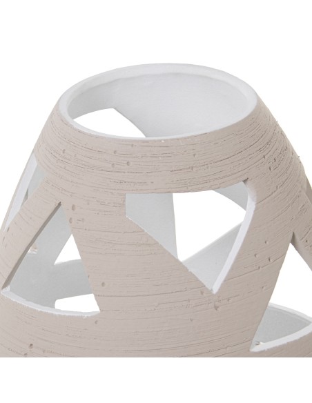 Jarrón Cerámica Crudo Rayado con agujeros