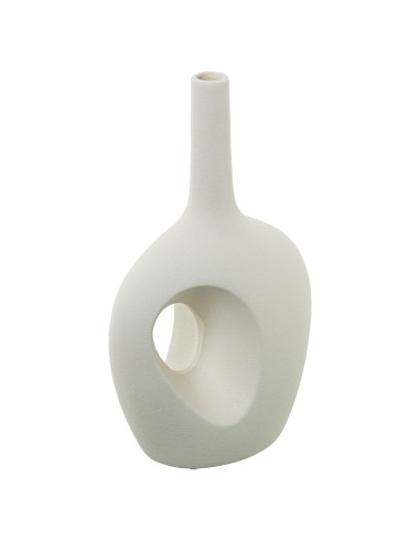 Jarrón Cerámica Agujero 31 cm Color Crema