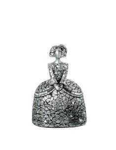 Figura Menina de Resina Plateada 18 cm