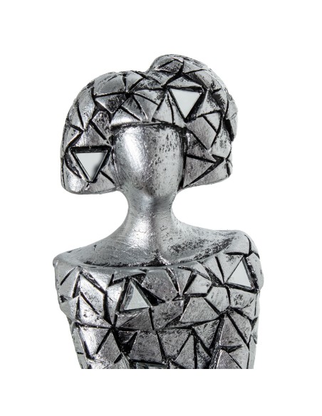 Figura Menina Resina Plateada 18 cm