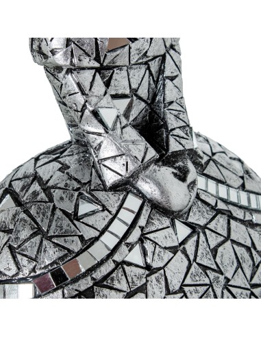 Figura Menina Resina Plateada 18 cm