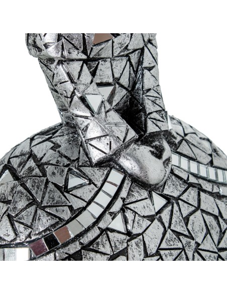 Figura Menina Resina Plateada 18 cm