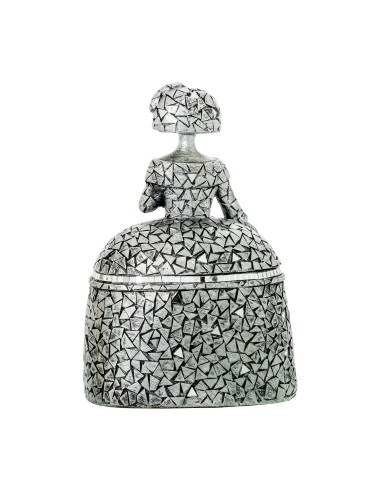 Figura Menina Resina Plateada 22 cm