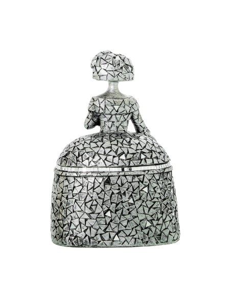 Figura Menina Resina Plateada 22 cm