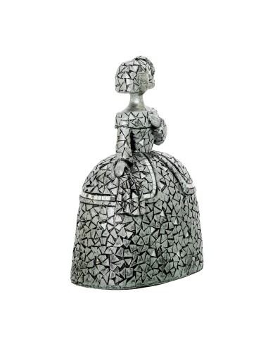 Figura Menina Resina Plateada 22 cm