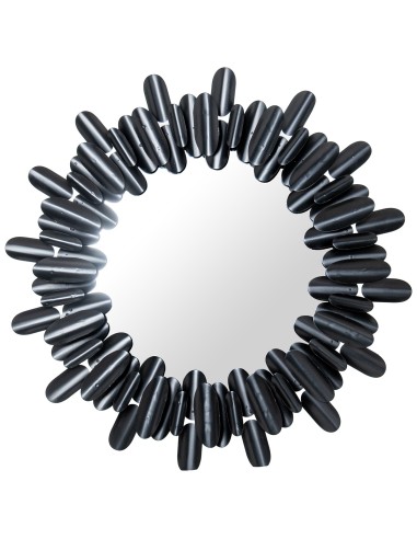Espejo Redondo Metal 82 cm Negro