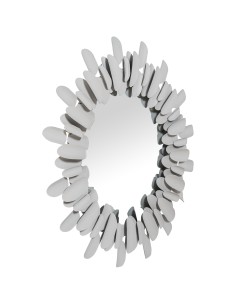 Espejo Redondo Metal 82 cm Blanco