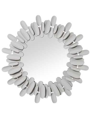 Espejo Redondo Metal 82 cm Blanco