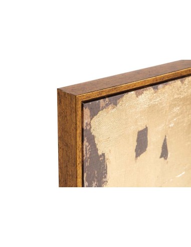 Cuadro Lienzo Flor con Marco Marrón