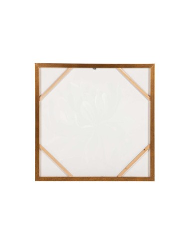 Cuadro Lienzo Flor con Marco Marrón