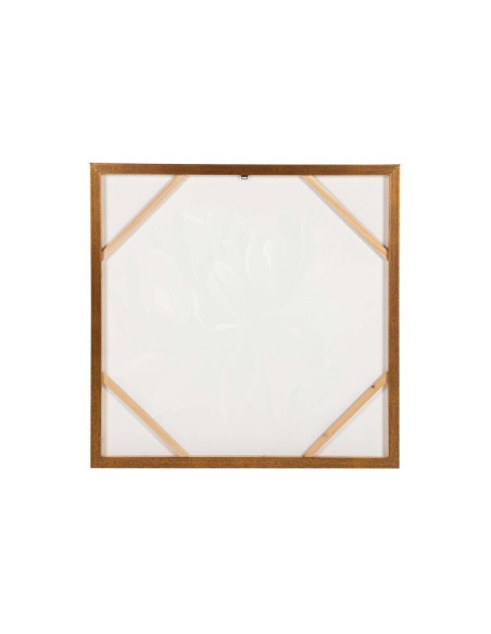 Cuadro Lienzo Flor con Marco Marrón