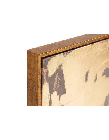 Cuadro Lienzo Flor con Marco Marrón