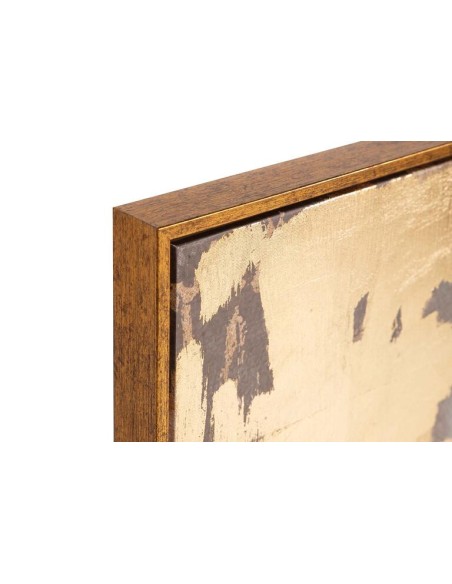 Cuadro Lienzo Flor con Marco Marrón