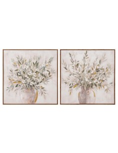 Cuadro Lienzo Jarrón con Marco Marrón