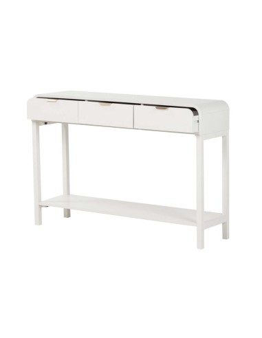 Consola Madera Pino Blanco/Dorado