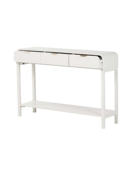 Consola Madera Pino Blanco/Dorado