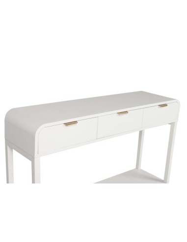 Consola Madera Pino Blanco/Dorado