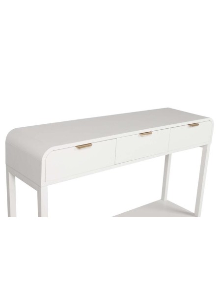 Consola Madera Pino Blanco/Dorado