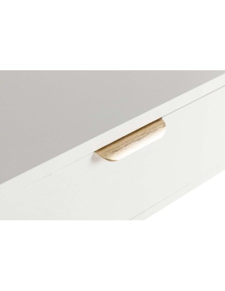 Consola Madera Pino Blanco/Dorado