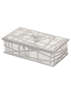 Caja Resina Plateada y Blanca