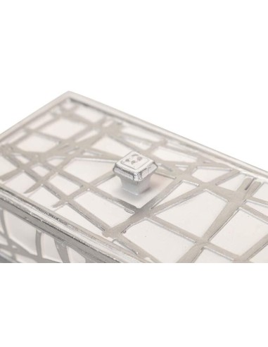 Caja Resina Plateada y Blanca