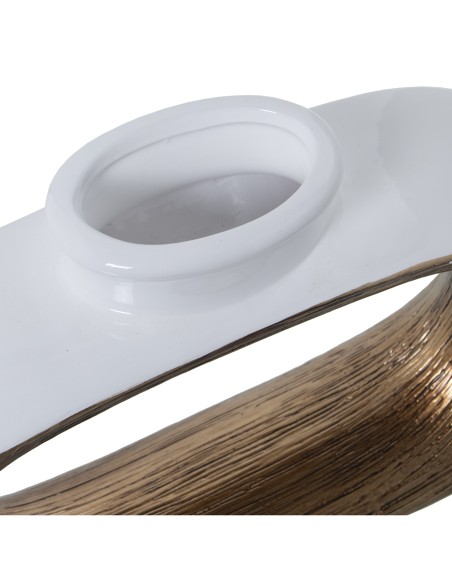 Jarrón Cerámica Blanco/Oro 24 cm