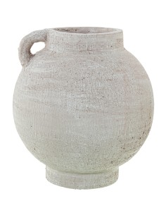 Jarrón de Cerámica Blanco con Asa