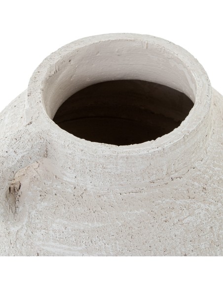 Jarrón de Cerámica Blanco con Asa