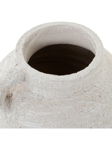 Jarrón de Cerámica Blanco con Asa