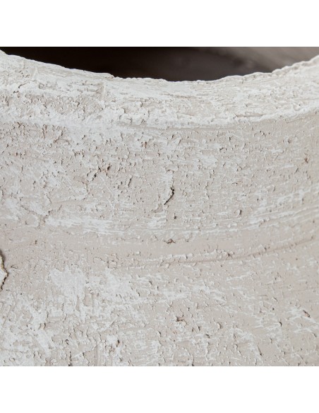 Jarrón de Cerámica Blanco con Asa