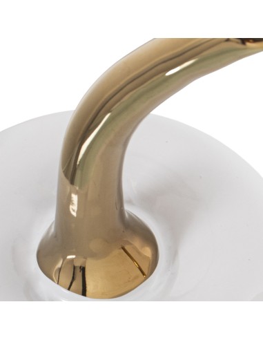 Figura de Cerámica Blanca Cereza con Rabo Dorado