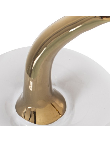 Figura de Cerámica Blanca Cereza con Rabo Dorado