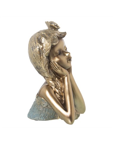 Figura de Resina Niña Color Dorado