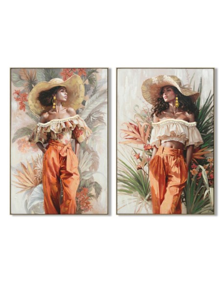 Cuadro en Lienzo con Diseño de Chica con Sombrero