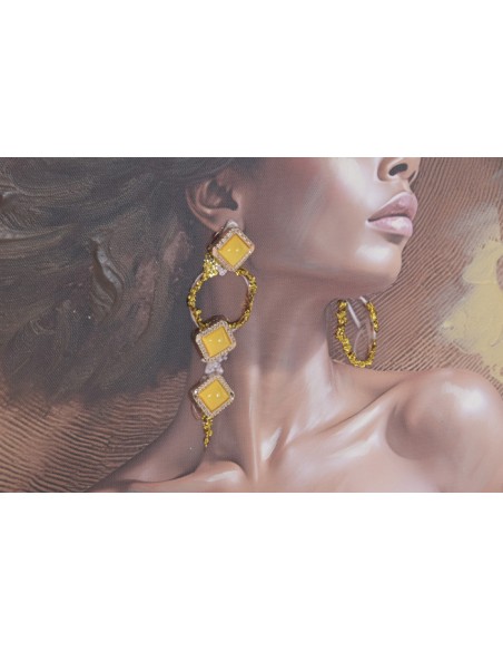 Cuadro en Lienzo con Diseño de Chica con Sombrero