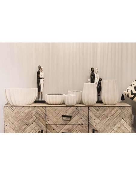 Jarrón de Cerámica Color Gris